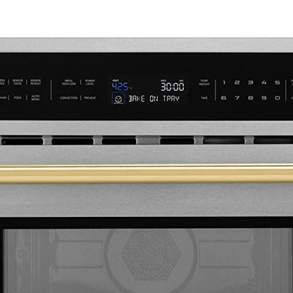  INE Autograph Edition 30” 1.6 Cu Ft. Built-in Convection Microwave Oven In Fingerprint Resistant Stainless Steel And Gold Accents