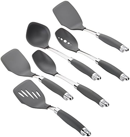  SureGrip Nonstick Utensil Kitchen Cooking Tools Set, 6 Piece, Graphite