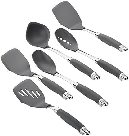  SureGrip Nonstick Utensil Kitchen Cooking Tools Set, 6 Piece, Graphite
