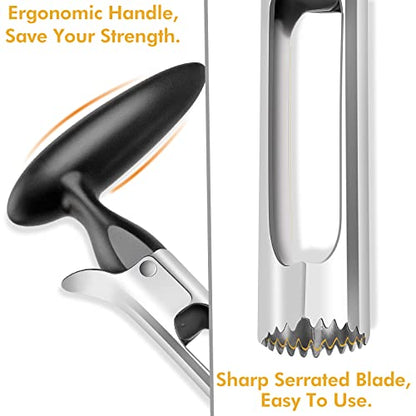  Pple Corer Cutter, Professional Apple Cutter，with Comfortable Handle Premium Apple Corer Remover, Durable Sturdy Fruit Cutter Kitchen Gadgets -LIANGKEN (black)