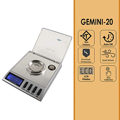  - Gemini 20 - Portable Precision Digital Milligram Scale 20g X 0.001g (Silver)