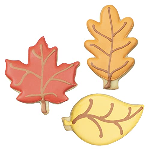  Fall Leaves Cookie Cutters 3-Pc Set Made In USA By Ann Clark, Maple, Oak, Aspen