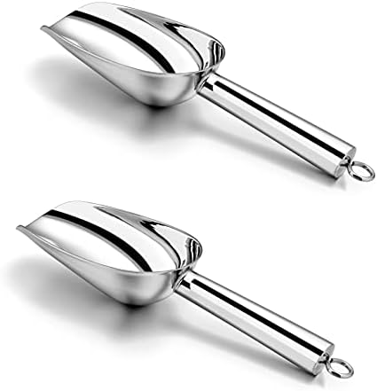 3OZ Mini Scoop Set Of 2, P&P CHEF Stainless Steel Candy Sweet Ice Cube Scoop For Home Bar Buffet Wedding Canisters, Easy Clean & Durable - Gold