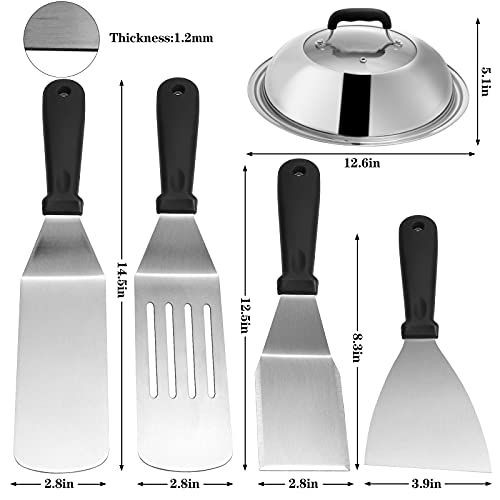  Griddle Accessories Compatible With Blackstone And Camp Chef, Flat Top Griddle Scraper Tool With Melting Dome For Outdoor Cooking, Grill Accessories