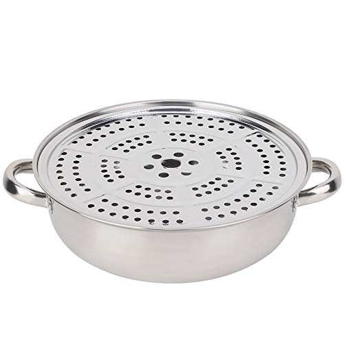 28CM Stainless Steel Single-layer Soup Pot, Hot Pot, Steamer, Soup Pot, New Heightened Steel And Glass Composite Cover, Open Flame, Induction Cooker, Infrared, Electric Stove Heating