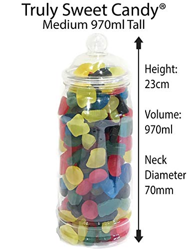 19 Retro Empty Plastic Sweet Jars, 2 Scoops, 2 Tongs And 100 Bags For Truly Sweet Candy Buffet Kit, Sweet Table (Aqua Candy Stripe)