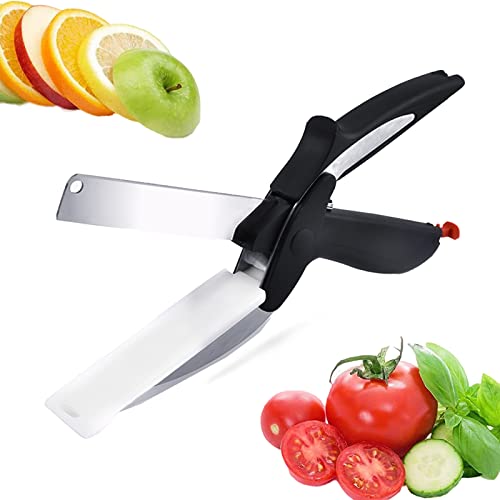  Kitchen Vegetable Scissors, Food Scissors With Built-in Cutting Board, Multifunctional Intelligent Quick Vegetable Slicer, Stainless Steel Kitchen Food Cutting Choppers,kitchen Shears