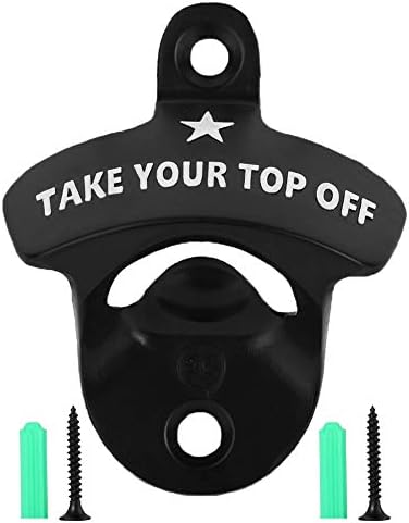  Bottle Opener Wall Mounted, Christmas Funny Wall Mount Bottle Opener For Men Dad Beer Lovers,Novelty Birthday Fathers Day With Mounting Screws Wall Anchors（1 Pack)