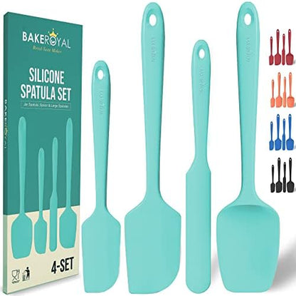  AkeRoyal Silicone Spatula Set - 4-Piece Rubber Spatulas Silicone Heat Resistant 600°F For Everyday Task - Seamless Design Kitchen Spatulas For Nonstick Cookware - Silicone Kitchen Utensils Sets