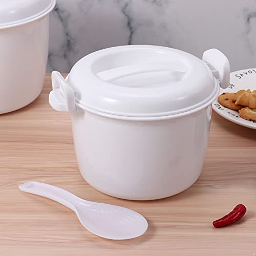  Portable Microwave Rice Cooker With Rice Paddle Food Steamer Pot White Small