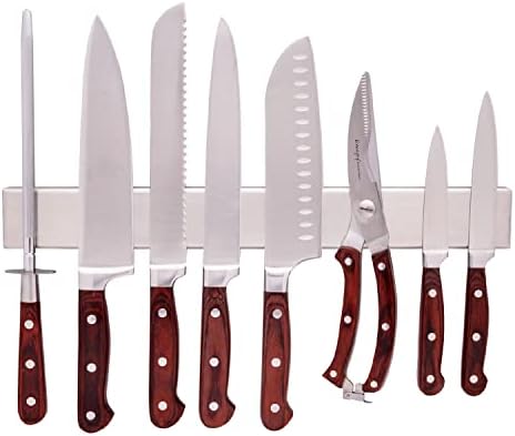  Magnetic Knife Holder For Wall - 16 Inch Powerful Stainless Steel Kitchen Knife Magnetic Strip - Use As Magnetic Knife Holder, Knife Organizer, Knife Rack, Knife Bar And Tool Holder By Greatful Home