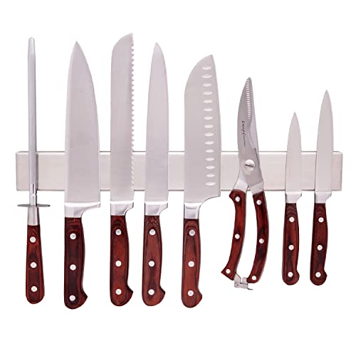  Magnetic Knife Holder For Wall - 16 Inch Powerful Stainless Steel Kitchen Knife Magnetic Strip - Use As Magnetic Knife Holder, Knife Organizer, Knife Rack, Knife Bar And Tool Holder By Greatful Home