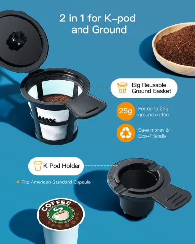  Iced Coffee Maker, Hot And Cold Coffee Maker Single Serve For K Cup And Ground, With Descaling Reminder And Self Cleaning, Iced Coffee Machine For Home, Office And RV
