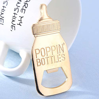  12pcs Bottle Opener Baby Shower Favor For Guest,Rose Gold Feeding Bottle Opener Wedding Favors Baby Shower Giveaways Gift To Guest, Party Favors Gift & Party Decorations Supplies (Blue, 12)