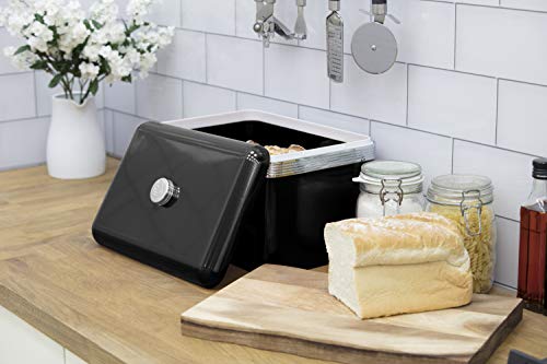 Swan Bread Bin, Black (Retro)