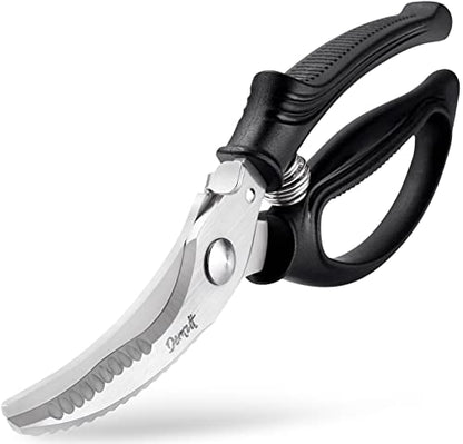  Poultry Shears, Heavy Duty Kitchen Scissors - Rust Proof Bone Cutting Scissors For Cutting Chicken & Chopping Vegetables - Chicken Meat Shears For Professionals - Black