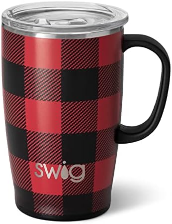  18oz Insulated Coffee Mug With Handle & Lid, Cup Holder Friendly, Dishwasher Safe, Stainless Steel Travel Mugs Insulated For Hot And Cold Drinks (Black Walnut)