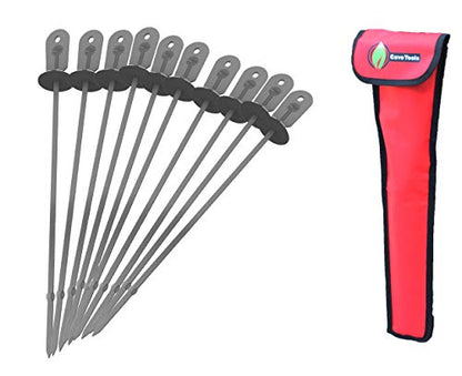  Skewers Set - 10 Stainless Steel Wide BBQ Kebob Sticks For BBQ Grill - Flat Metal With Food Remover Disc - BBQ Accessories, 12 Inch