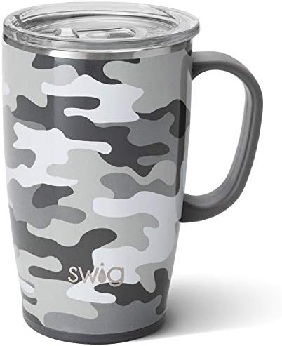  18oz Insulated Coffee Mug With Handle & Lid, Cup Holder Friendly, Dishwasher Safe, Stainless Steel Travel Mugs Insulated For Hot And Cold Drinks (Black Walnut)