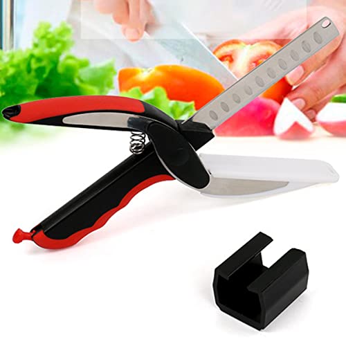  New Vegetable Food Scissors Kitchen Multi-purpose Non-stick Detachable Auxiliary Food Scissors 2 In 1 Food Slicer Vegetable Cutter Kitchen Gadgets