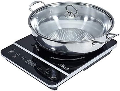 Portable Induction Cooktop Burner, 1800W, 8 Cooking Modes, 10 Power/Temp Levels, Touch Panel, LED Display, Timer, Auto Shut-Off, Child Safety Lock, Includes Stainless Steel Pot (RHAI-21001)