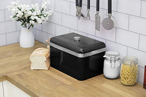 Swan Bread Bin, Black (Retro)