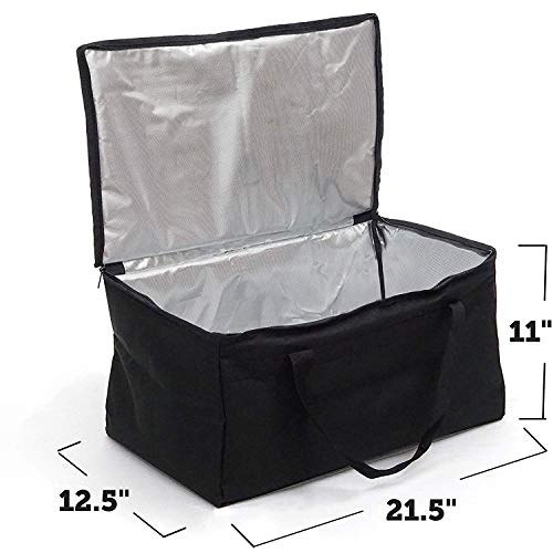  Commercial Quality Food Delivery Bag - Heavy-Duty Durable Bags - Thick Insulation And Extra Strength Zipper - Fits Full-Size Catering Pan - Ideal For Uber Eats, Instacart, Doordash, Grubhub, Postmates, Restaurant, Catering, Grocery…