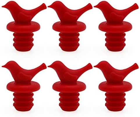  Little Bird Wine Bottle Stopper, Silicone Reusable Beverage Bottle Stopper, Decorate Wine Outlet Cap, Cute Wine Toppers For Preserver, Set Of 6