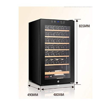  NIVOK 33 Bottles Wine Cooler, Digital Temperature Display-Double-Layer Tempered Glass Door-Quiet Operation Fridge Freestanding Wine Refrigerator
