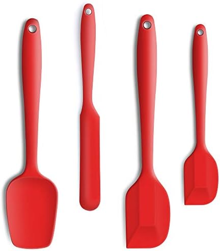  4 Piece Silicone Spatula Set, Flexible Heat Resistant Non-scratch Baking Cooking Rubber Spatulas With Stainless Steel Core, Aqua Sky