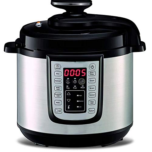  WETYG Pressure Cooker With Stainless Steel Pot, Steamer Basket, Instant Access To Recipe App. Pressure Cook, Slow Cook, Sauté, Rice Cooker, Yogurt, Steam