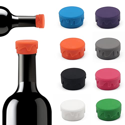  8PCS Wine Stoppers, Reusable Silicone Wine Corks, Silicone Wine Bottle Stopper, Glass Corks Beverages Beer Champagne Bottles For Corks To Keep Wine Fresh