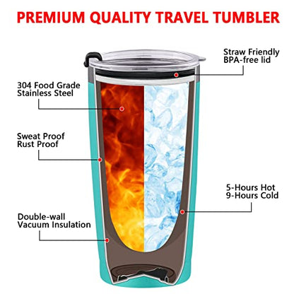  Daddy And Mommy Est 2023 Travel Tumbler, New Parents Insulated Tumblers 20Oz, Mom Dad Gift For Mother's Day, Father's Day, Christmas, New Pregnancy, Birthday, Baby Shower (Black Aqua Blue)