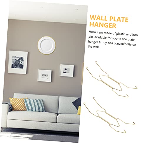  4pcs Black Decor White Utensil Holder Black Metal Invisible Plate Hanger Plate Hangers For The Wall Plate Wall Mount Stickers Picture Photo Wall Tray Silk Board