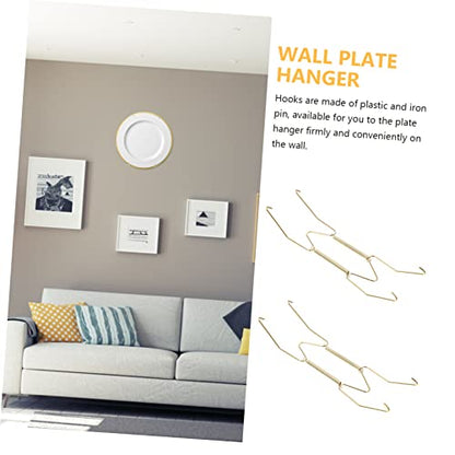  4pcs Black Decor White Utensil Holder Black Metal Invisible Plate Hanger Plate Hangers For The Wall Plate Wall Mount Stickers Picture Photo Wall Tray Silk Board