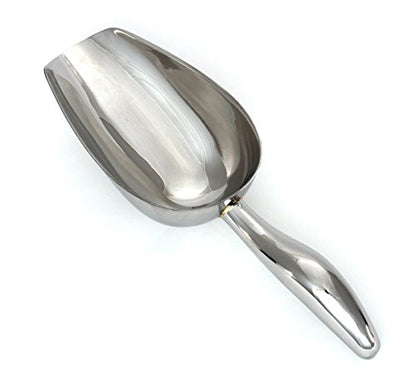  12 Oz Stainless Steel Scoop, 10” L X 3.3” W | For Ice, Dog & Cat Food, Popcorn, Coffee, Candy, Sugar, Flour, Dry Goods, Etc.