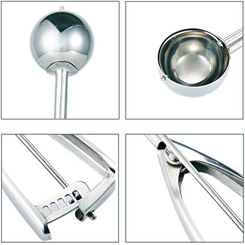  Cookie Scoop Set - Small/1 Tablespoon, Medium/2 Tablespoon, Large/3 Tablespoon - Ice Cream Scoop Set, 18/8 Stainless Steel Dough Scoop Cupcake Scoop Melon Baller