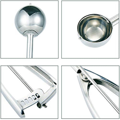  Cookie Scoop Set - Small/1 Tablespoon, Medium/2 Tablespoon, Large/3 Tablespoon - Ice Cream Scoop Set, 18/8 Stainless Steel Dough Scoop Cupcake Scoop Melon Baller