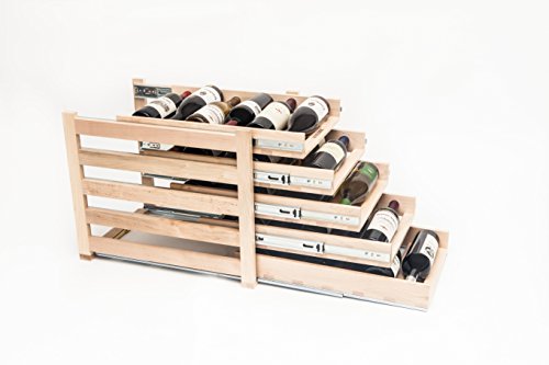  Logic In-Cabinet Sliding Tray Wine Rack, 30-Bottle, Solid Maple Wood, Unstained With Clear Satin Lacquer Finish
