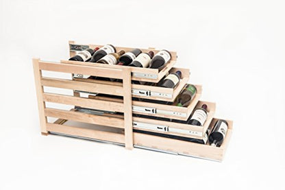  Logic In-Cabinet Sliding Tray Wine Rack, 30-Bottle, Solid Maple Wood, Unstained With Clear Satin Lacquer Finish
