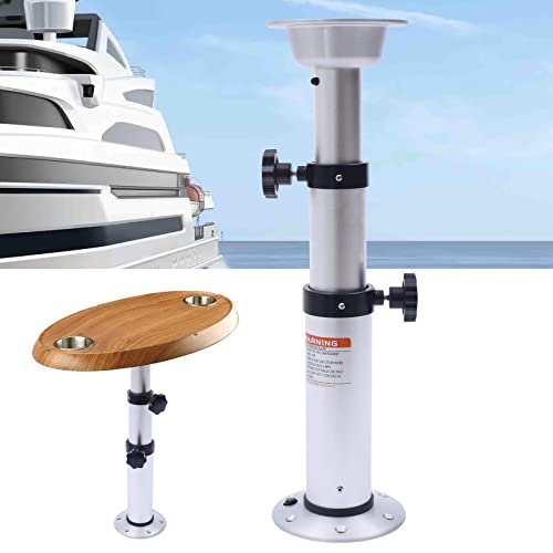  Adjustable Table Pedestal Stand 16.9-28.7 Inch Aluminum Table Base For RV Marine Boat Caravan Motorhome (Stepped Adjustment)
