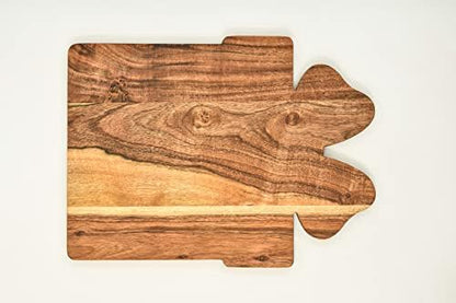  Organic Acacia Kitchen Cutting Chopping Board Platter Wine Holder With Handles For Butcher Block Cheese And Vegetables Fruit & Salad (Butterfly Board 11"L X 13"W)