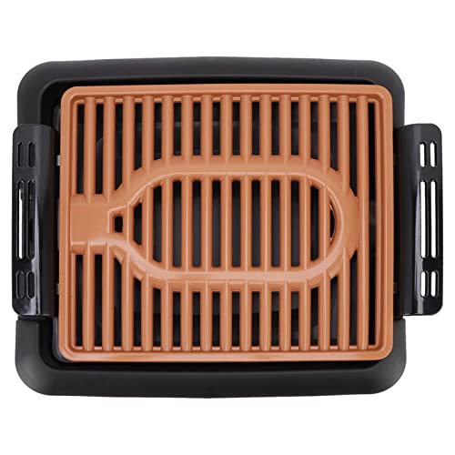  Healthy Electric Frying Pan Durable NonStick No Smoke Copper Large Electric Frying Pan Removable Tray Fast Heating For Party US Plug 125V
