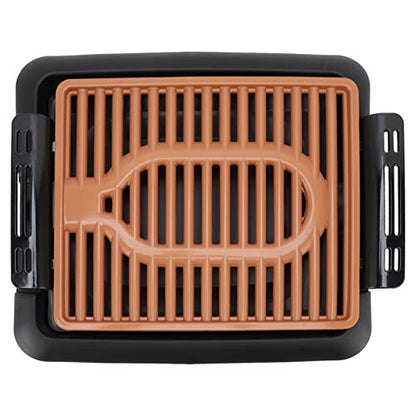  Healthy Electric Frying Pan Durable NonStick No Smoke Copper Large Electric Frying Pan Removable Tray Fast Heating For Party US Plug 125V