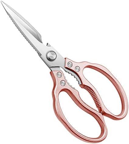  Kitchen Scissors All Purpose Heavy Duty, Kitchen Shears Dishwasher Safe, Ultra Sharp Stainless Steel Kitchen Gadgets, Cooking Cutter For Chicken, Meat, Poultry, Fish, Herbs, Grape (Black)