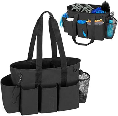  Tote Cleaning Caddy With Dividers For Cleaning Supplies, Cleaning Bag Organizer With Handle Strap For Cleaning Work, Totem, (Bag Only)