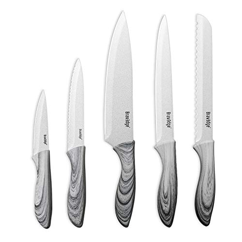  5 PCS Kitchen Knife Set, Kitchen Knives Professional With Sheaths And Gift Box, High Carbon Stainless Steel Ultra Sharp Chef Knife Set For Multipurpose Cooking With Ergonomic Handle