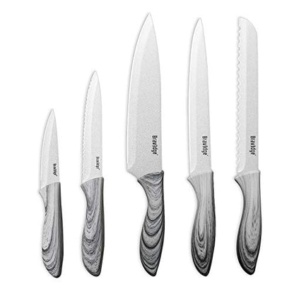  5 PCS Kitchen Knife Set, Kitchen Knives Professional With Sheaths And Gift Box, High Carbon Stainless Steel Ultra Sharp Chef Knife Set For Multipurpose Cooking With Ergonomic Handle