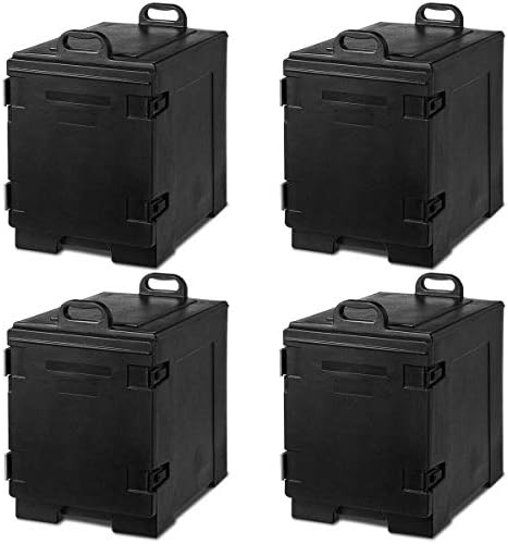  End-Loading Insulated Food Pan Carrier, 5 Full-Size Pan, 81 Quart Capacity, Food-grade LLDPE Material, Portable Food Warmer With Fastener, Ideal For Canteen And Restaurant Use