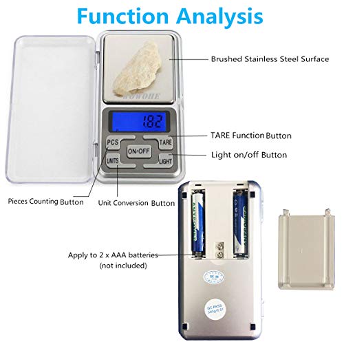  Food Travel Scale Portable Scale Gram Capacity 500g Degital Kitchen Small Mini Scale Lab Measuring Scale High Precision Pocket Scale